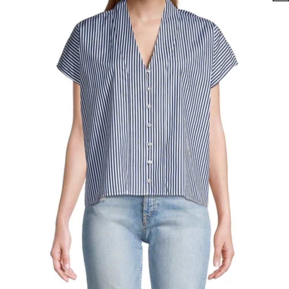 Anthropologie Harshman Waverly Striped Poplin Shirt Small NWOT